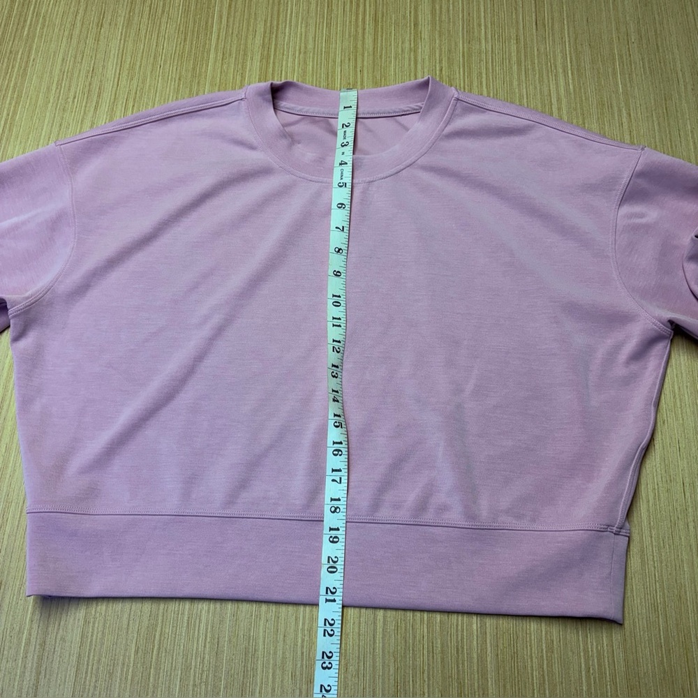 Lululemon Perfectly Oversized Crop Crew Softstreme Pink Women's 8 - Picture 4 of 9